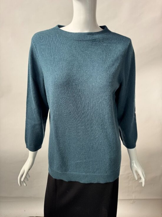 Talbots Sweaters - Talbots 100% Cashmere Teal 3/4 Sleeve Lightweight Sweater Womens Size L